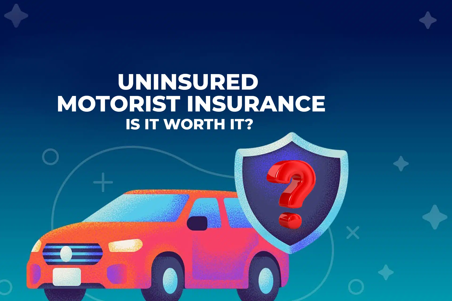 Car with insurance question mark graphic