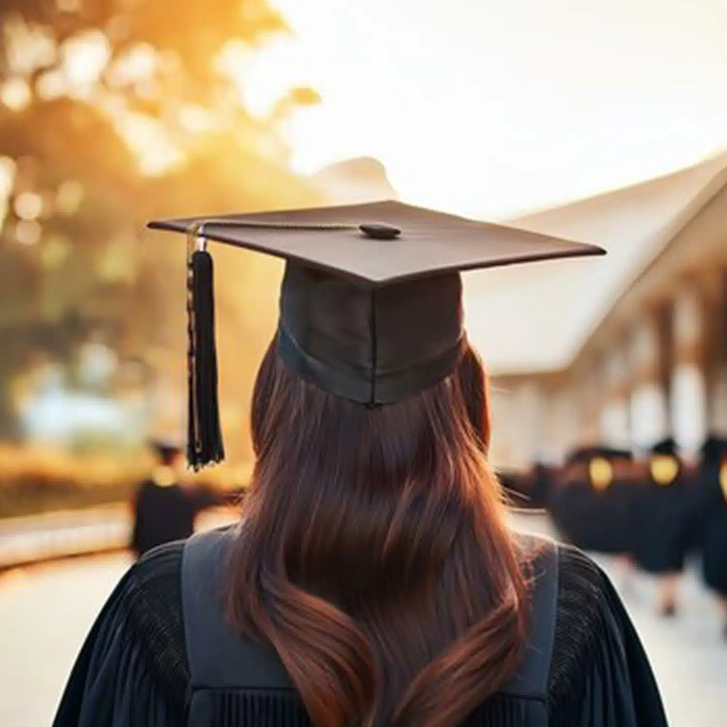 Graduation cap at sunset.