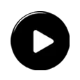 black play button on green background
