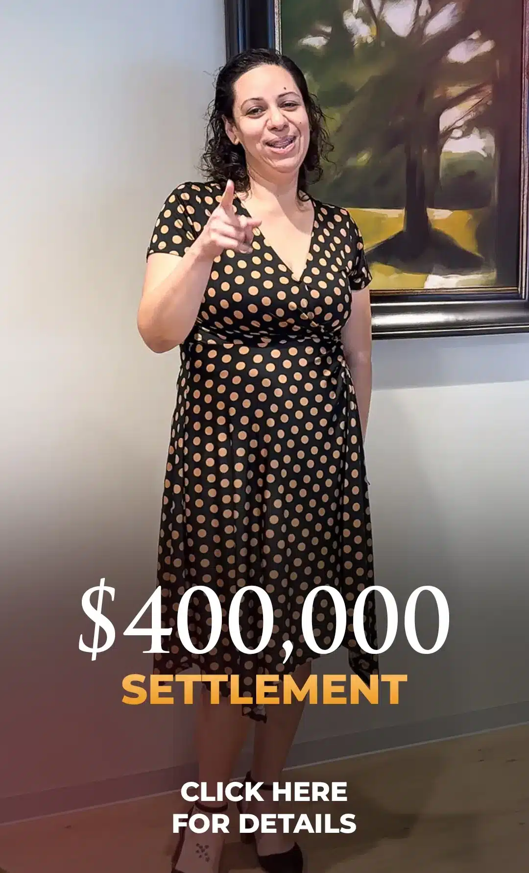 $400,000 settlement announcement in dress